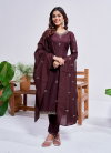 Coffee Colour Rayon With Embroidery Work Kurti With Pant Dupatta Aaradhna 1167 Best Wholesale Shop In Surat